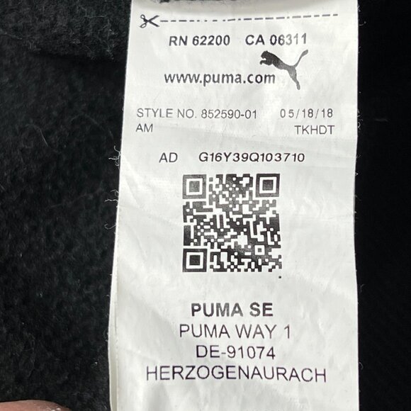 Puma Full Zip Jacket Mens Large Black Long Sleeve Track Windbreaker - Picture 6 of 9